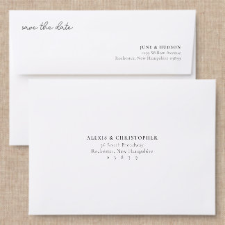 Handwritten Save the Date Back Addressed Envelopes