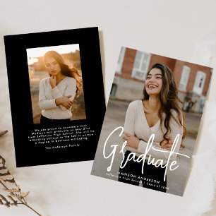 Handwritten Script 2 Photo Graduation Announcement