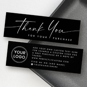 Handwritten script add logo black thank you insert