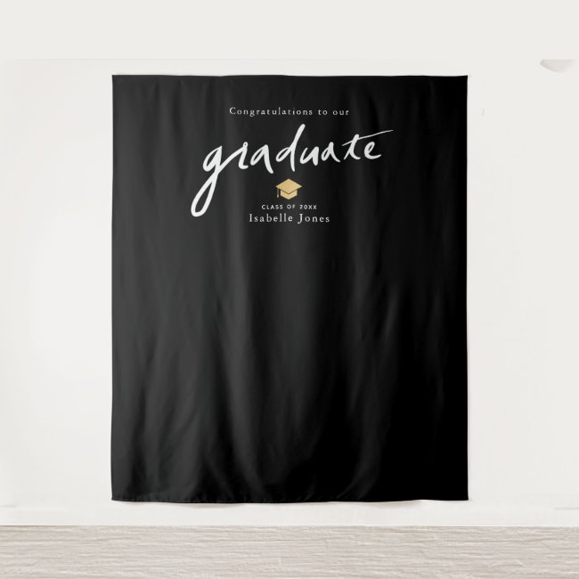 Handwritten Script Backdrop Prop White Graduation