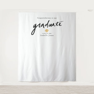 Handwritten Script Backdrop Prop White Graduation
