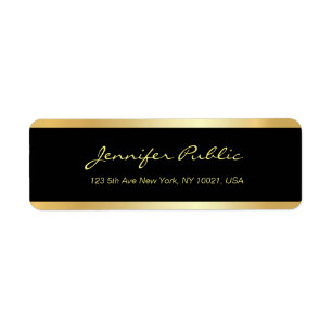 Handwritten Script Black And Gold Elegant Template Label
