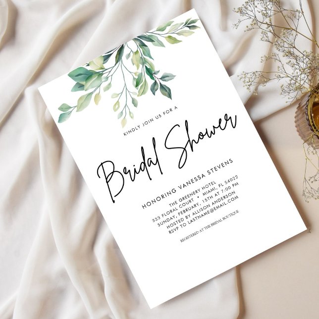 Handwritten Script Black Bridal Shower  Invitation (Creator Uploaded)