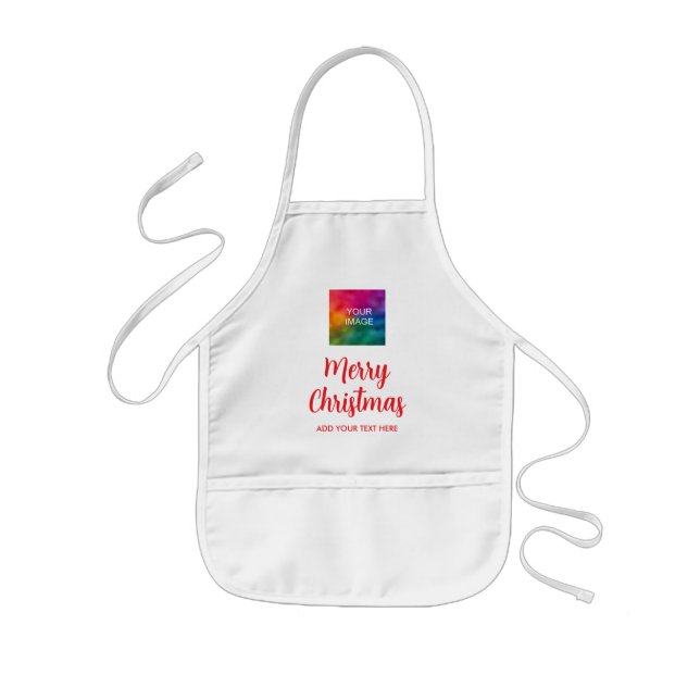 Handwritten Script Boys Girls Kids Merry Christmas Kids' Apron (Front)