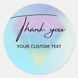Handwritten script business thank you Kraft look Classic Round Sticker