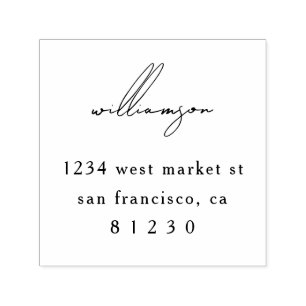 Handwritten Script Calligraphy Family Address Self-inking Stamp