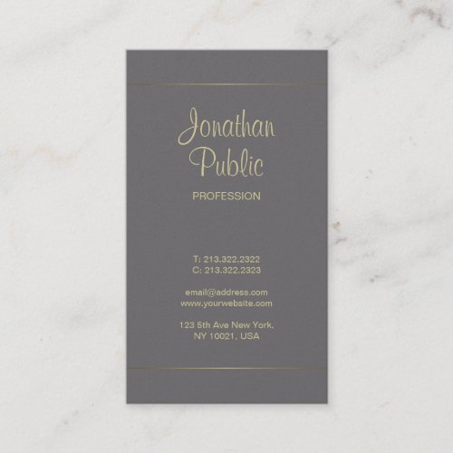 Handwritten Script Calligraphy Stylish Plain Luxe Business Card