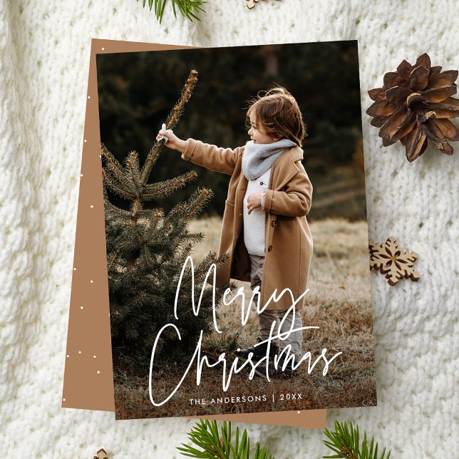 Handwritten Script Camel Merry Christmas Photo Holiday Card (Creator Uploaded)