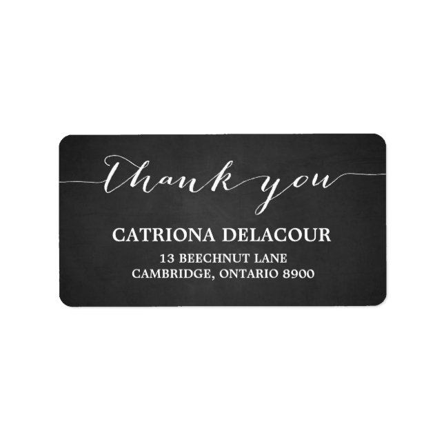 Handwritten Script Chalkboard Address Label (Front)