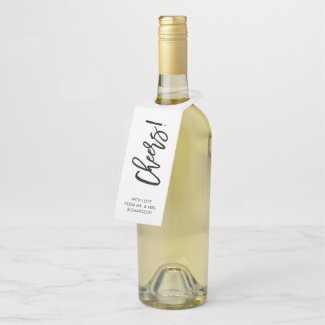 Handwritten Script | Cheers Bottle Hanger Tag