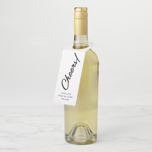 Handwritten Script  Cheers Bottle Tag