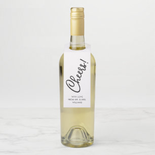 Handwritten Script Cheers Bottle Tag
