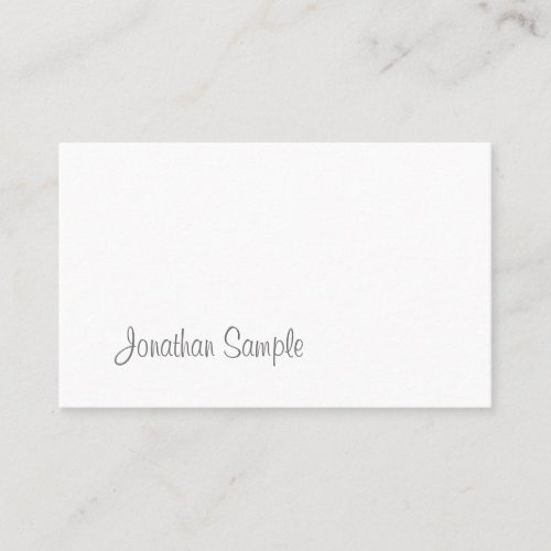 Handwritten Script Chic Design Minimalist Plain Business Card