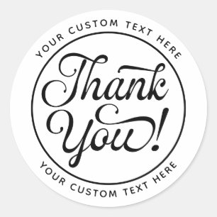 Handwritten Script Customer Thank You Classic Round Sticker