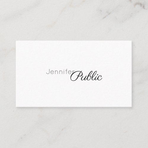 Handwritten Script Elegant Simple Modern Chic Business Card