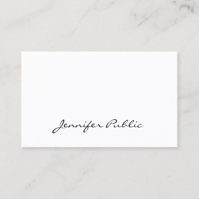 Handwritten Script Elegant Simple Modern Pretty Business Card (Front)