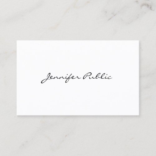 Handwritten Script Elegant Sleek Professional Business Card