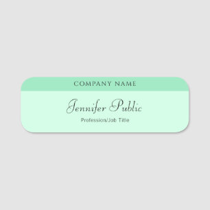 Handwritten Script Elegant Template Mint Green Name Tag