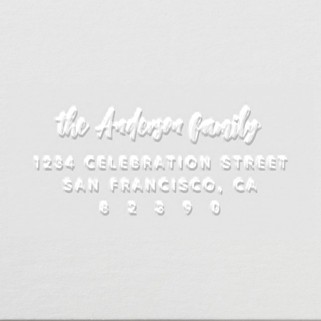 Handwritten Script Family Name Return Address Embosser (Design)