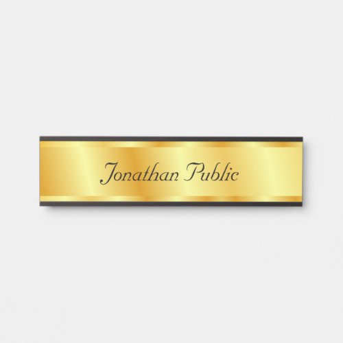 Handwritten Script Faux Gold Elegant Glamorous Door Sign