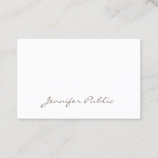 Handwritten Script Font Clean Beautiful Unique Business Card (Front)