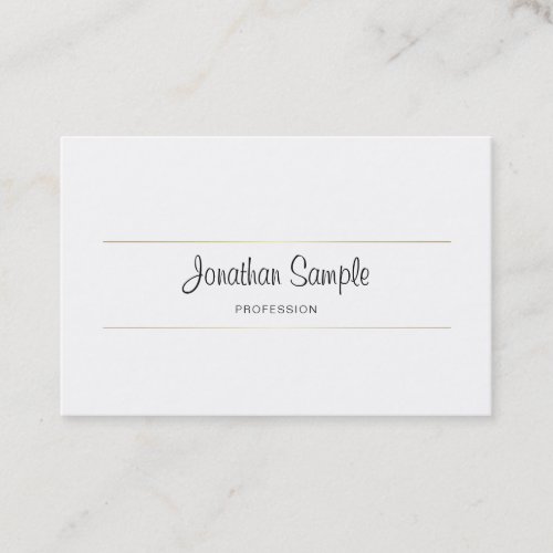 Handwritten Script Gold Creative Design Luxe Plain Business Card