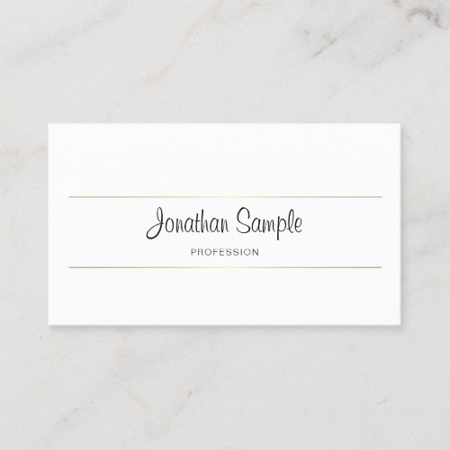 Handwritten Script Gold Elegant Design Luxury Chic Business Card