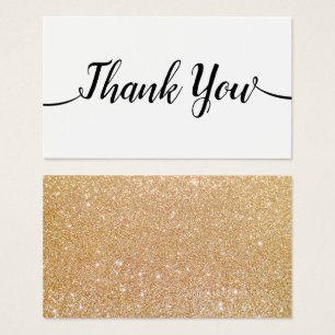 Handwritten Script Gold Glitter Thank You