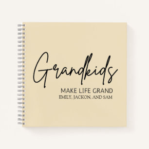 Handwritten Script Grandkids make life Grand Notebook