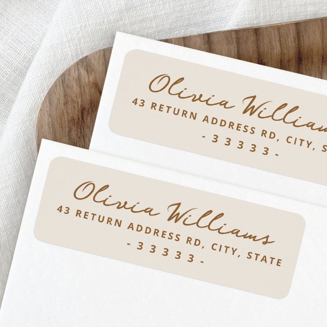 Handwritten script ivory return address label (Creator Uploaded)