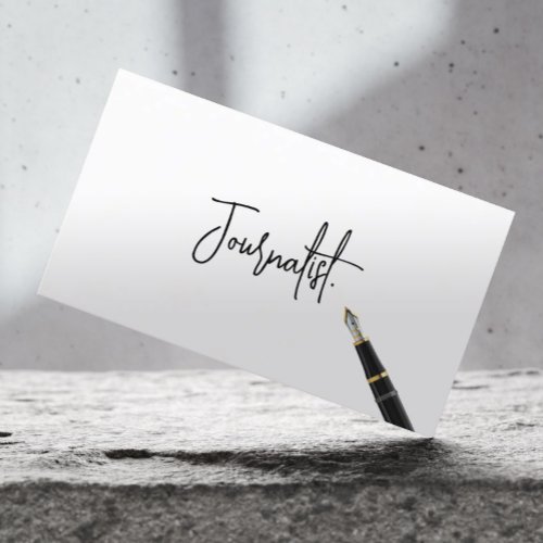 Handwritten Script Journalist Business Card