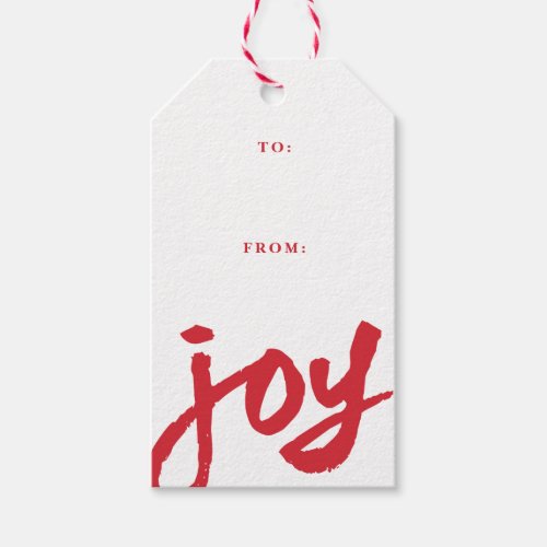 Handwritten Script Joy Christmas Holiday  Gift Tags