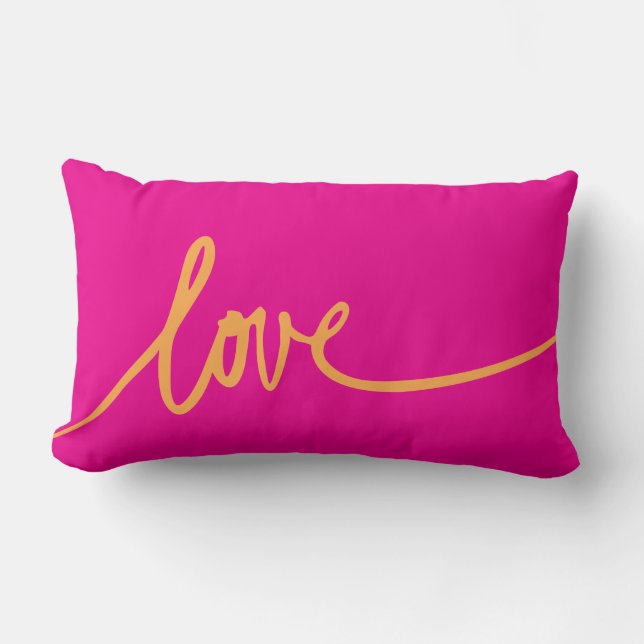 Handwritten Script Love Throw Pillow (Front)
