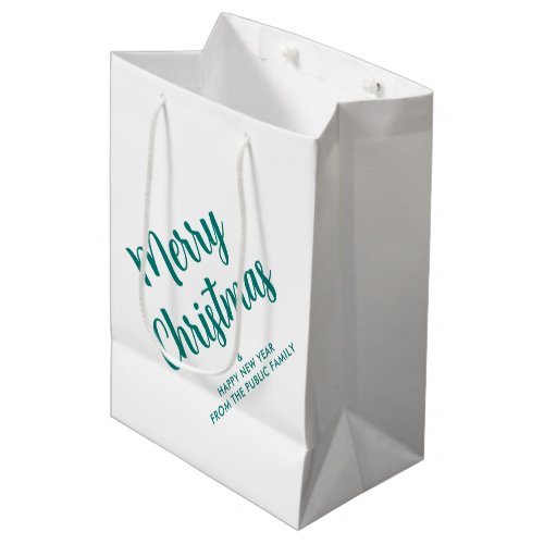 Handwritten Script Merry Christmas Template Trendy Medium Gift Bag