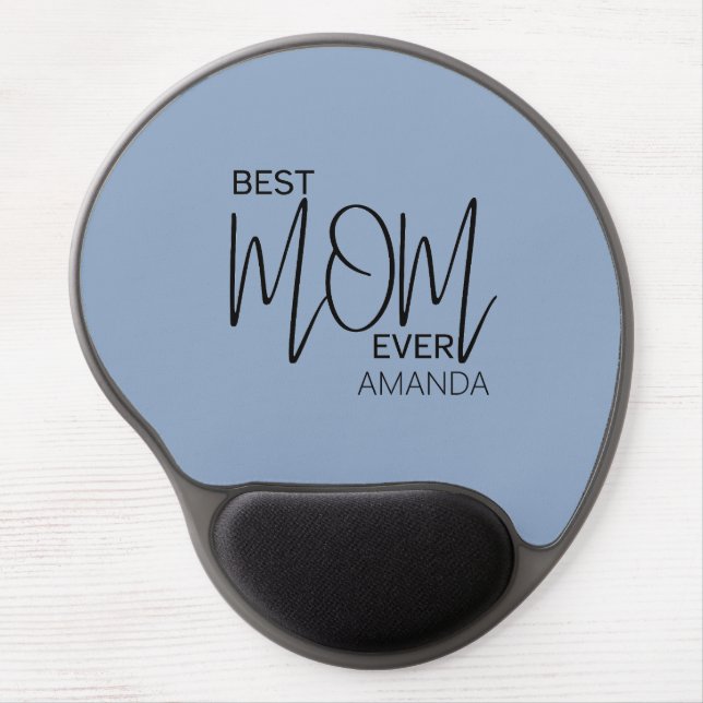 Handwritten Script Minimalist Best Mom Ever  Gel Mouse Pad (Front)