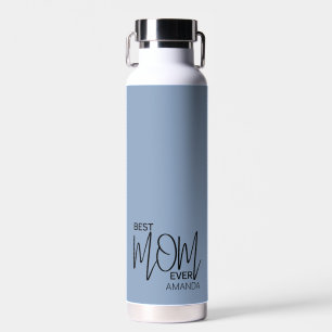 Handwritten Script Minimalist Best Mom Ever Water Bottle