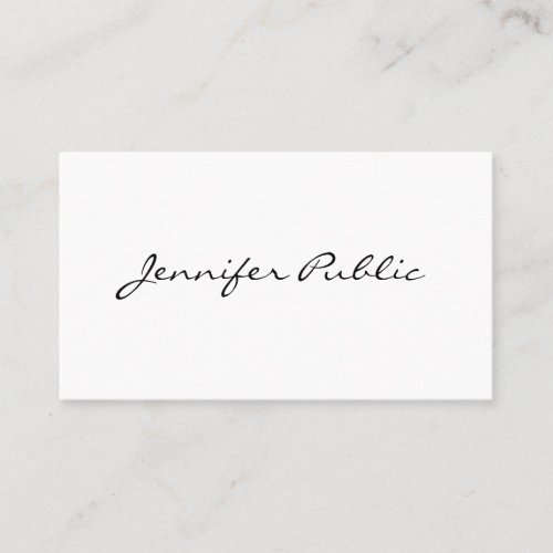 Handwritten Script Modern Elegant Minimal Template Business Card