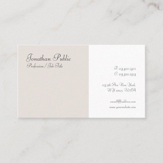 Handwritten Script Modern Elegant Minimalist Business Card (Front)