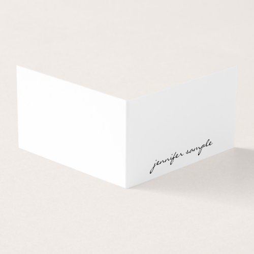 Handwritten Script Modern Minimalist Elegant Sleek Business Card