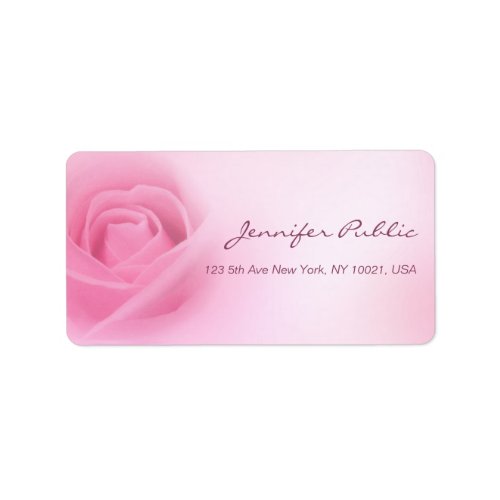 Handwritten Script Modern Pink Rose Template Label