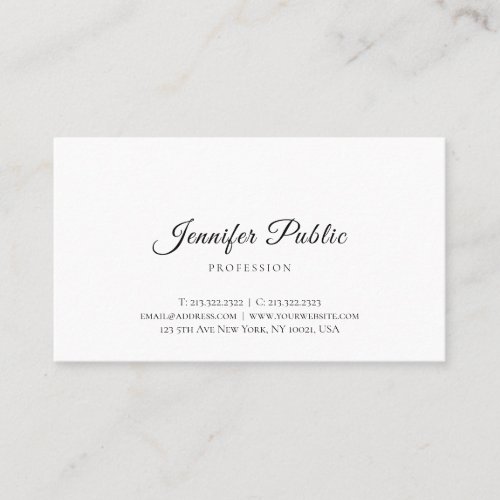 Handwritten Script Modern Simple Professional Chic Business Card