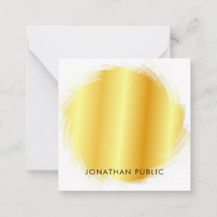 Handwritten Script Monogram Elegant Faux Gold Note Card