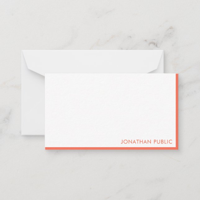 Handwritten Script Monogram Elegant Simple Note Card (Front)