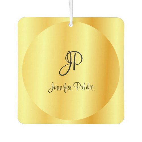 Handwritten Script Monogram Faux Gold Template Air Freshener