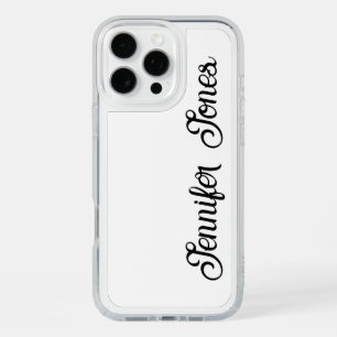 Handwritten Script Monogram Name Black & White iPhone 16 Pro Max Case