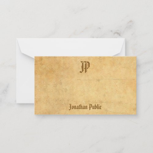 Handwritten Script Monogram Vintage Classic Look Note Card