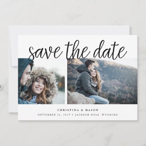 Handwritten Script Multi Photo Save the Date