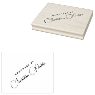 Handwritten Script Name Custom Template Handmade Rubber Stamp