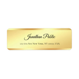 Handwritten Script Name Faux Gold Professional Label