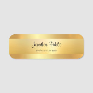Handwritten Script Name Gold Elegant Template Tag